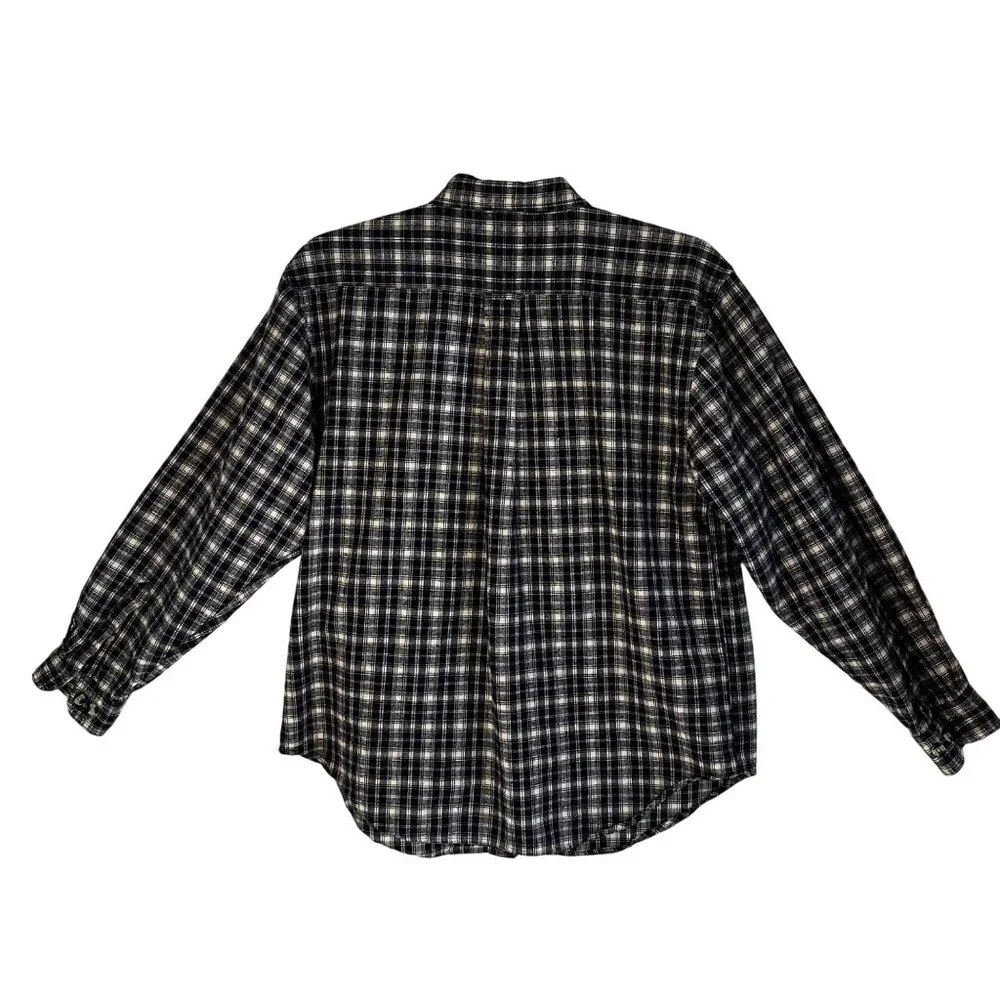 Arizona Jean Company Women's Plaid Long Sleeve Shirt Size Large 100% Cotton - Picture 2 of 9